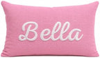 Custom Embroidered Monogram Pillow，Personalized Couples Name Wedding Decorative by JAXVVIQEN