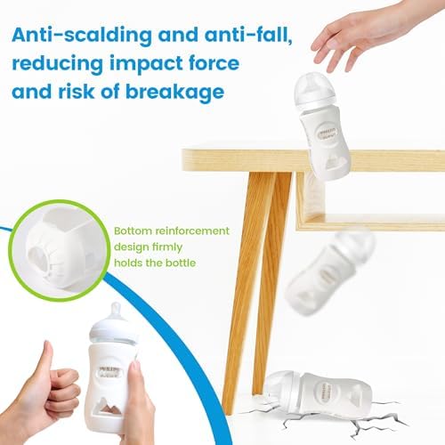 4Pack Silicone Sleeves for Philips Avent Natural Glass Baby Bottles - Image 4