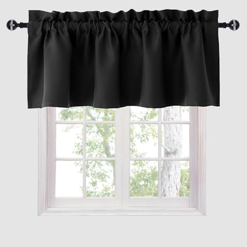 Hiasan Black Valance Curtains for Window 60 x 18 Inches 1 Panel by Hiasan