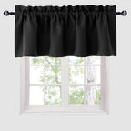 Hiasan Black Valance Curtains for Window 42 x 18 Inches 1 Panel by Hiasan