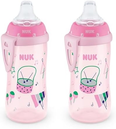 NUK Active Spill Proof Sippy Cup, 10 oz, 2 Pack, 8+ Months, Spill Proof Sippy by NUK