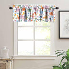 Watercolor Round Points Valance, Abstract Geometric Rainbow Orange Pink Purple - Image 2
