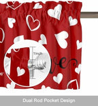 Vandarllin Red Valentine's Day Kitchen Curtains and Valances Set, Valentines - Image 6