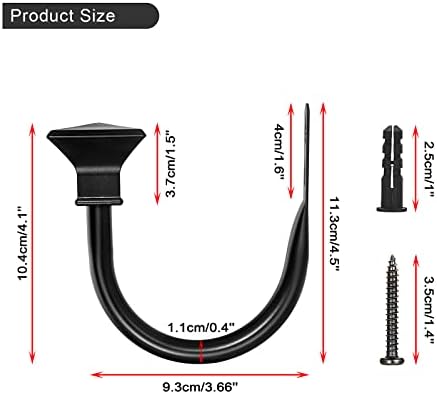 Sumnacon Set of 2 Curtain Holdbacks, Wall Mounted Aluminum Alloy Window Drapery - Image 3