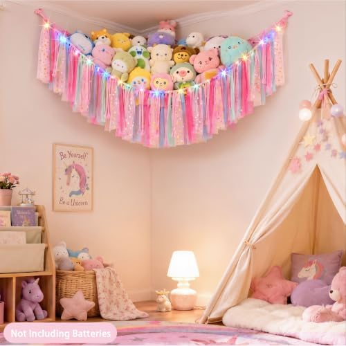 FIOBEE Stuffed Animals Net LED Light Toy Hammock - Image 5