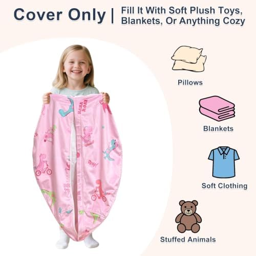 Lukeight Dinosaur Stuffed Animal Storage Bean Bag Chair Cover - Image 2