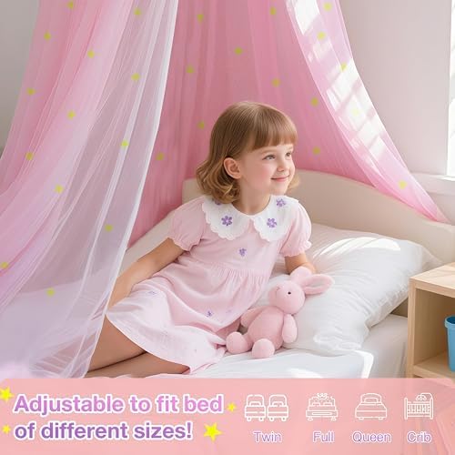 Pink Princess Bed Canopy for Girls - Image 4