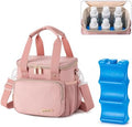 Breastmilk Cooler Bag with Ice Pack Fits 6 Baby Bottles up to 9 Ounce, Breast by BABEYER
