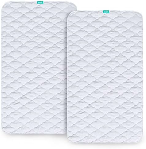 Waterproof Crib Mattress Protector 2-Pack, Non-Slip Quilted Pad - Image 2