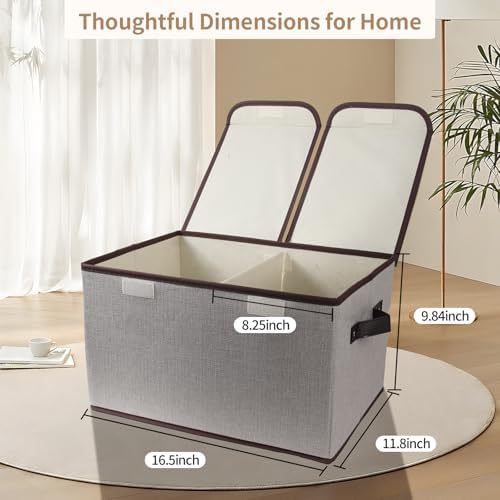 Foldable Fabric Storage Box, 16.5 x 11.8 x 9.8 inches, - Image 2