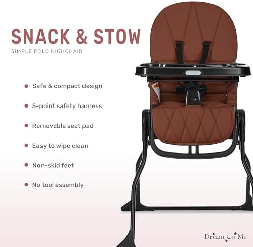 Dream On Me Snack and Stow Highchair | Adjustable Feeding Chair - Image 4