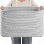 Large Laundry Basket/Hamper, Light Grey Basket by Hobasket