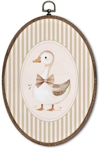FLAWAFLOMA Vintage Goose Nursery Oval Wall Art Decor, Kids Room Canvas Wall Art by Unknown