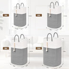 Woven Laundry Basket for Clothes, 50L Large Rectangle Laundry Hampers - Image 3