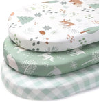 Baby Bassinet Sheets Boy, 3 Pack Fitted Bassinet Mattress Sheets, Compatible by FIEMOL