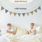 Boho Boys Room Playroom Pennant Banner, Nursery Garland Triangle Bunting Flag - Image 4