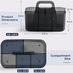 Multiuse Caddy Organizer with Handle, Portable Plastic Tote Bin - Image 5