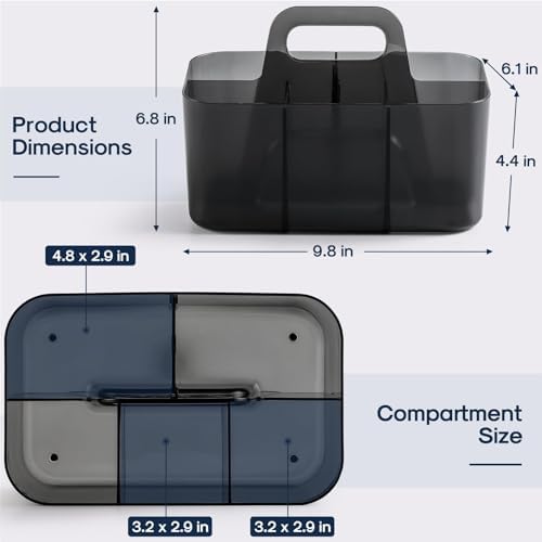 Multiuse Caddy Organizer with Handle, Portable Plastic Tote Bin - Image 5