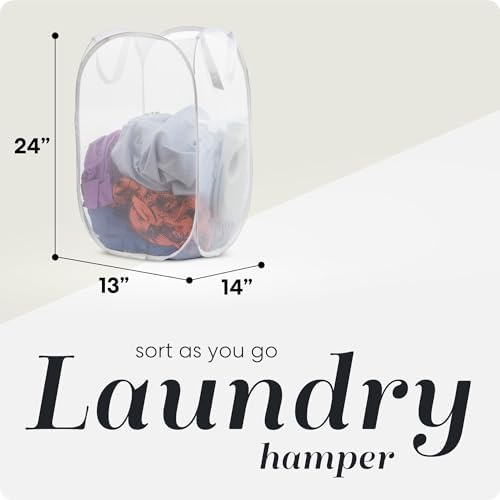 Handy Laundry Mesh Pop Up Laundry Hamper Foldable Basket 2-Pack - Image 2