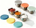6 Pack 2.7oz Leakproof Salad Dressing Containers To Go, Reusable Stainless by Lulonpon