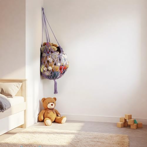Stuffed Animal Storage Hammock Corner Hanging Net Stuffy Animal Hammock Macrame - Image 2