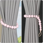 Boho Wood Bead Curtain Tiebacks Curtain Holdbacks - Image 3