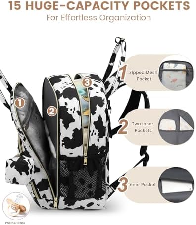 Pritent Diaper Bag Backpack, Baby Bag Backpack Baby Essentials - Image 5
