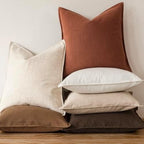 Foindtower Decorative Linen Lumbar Throw Pillow Covers 12x20 Rust Orange - Image 5