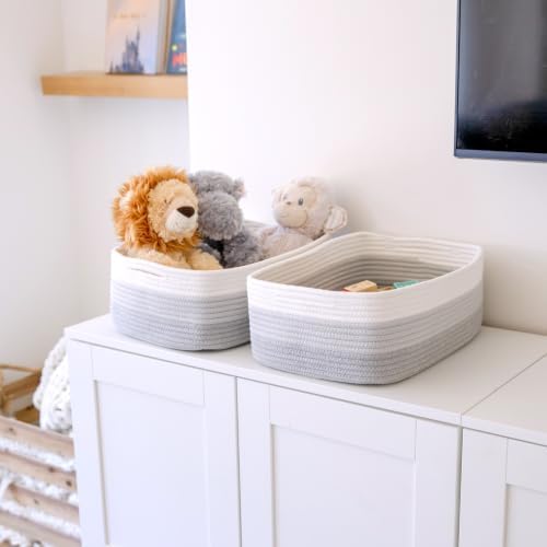 Woven Rope Baskets for Organizing, 3 Pack, 15.5 x 11 x 5.5" Storage Bins - Image 3