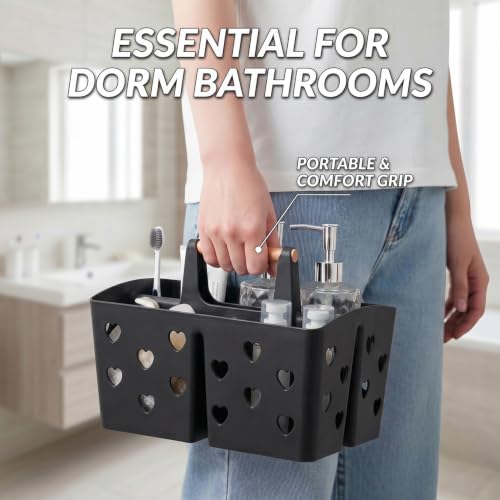 Black Portable Shower Caddy, Plastic Basket Organizer - Image 4