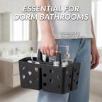 Black Portable Shower Caddy, Plastic Basket Organizer - Image 4