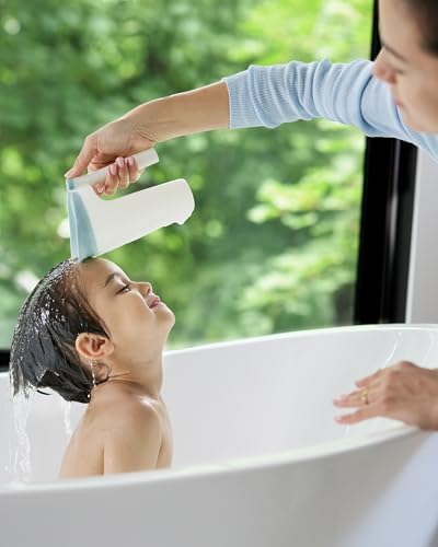 Skip Hop Baby Bath Rinse Cup Wave Tear Free Waterfall Rinser White - Image 2
