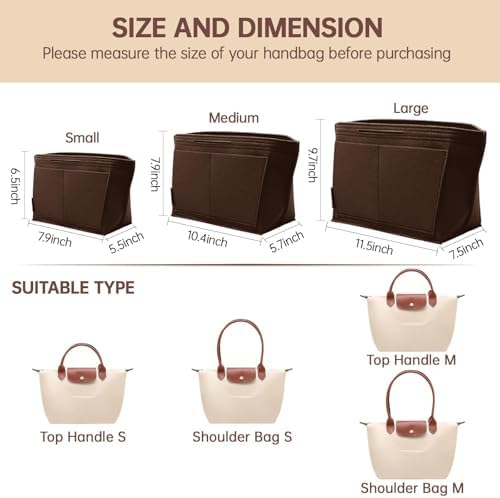 OPPOSHE Purse Organizer Insert for Longchamp Le Pliage, Premium Felt Long Champ - Image 2