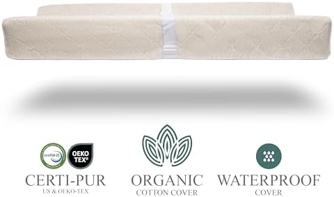 Organic Cotton Covered Contoured Baby Changing Pad | Waterproof Foam Mattress - Image 2