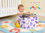 Rectangular Purple butterfly basket, Girls Storage Bin Organizer, Baby Storage - Image 2