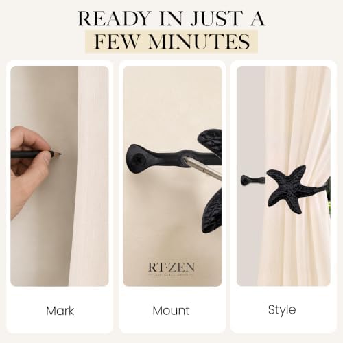RTZEN Metal Curtain Tiebacks, Drapery Holders - Image 7