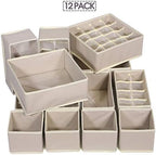 TENABORT 12 Pack Foldable Drawer Organizer Dividers Cloth Storage Box Closet - Image 7