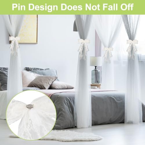 4Pcs Bow Curtain Tiebacks, Elegant Bow Butterfly Curtain Tiebacks - Image 6