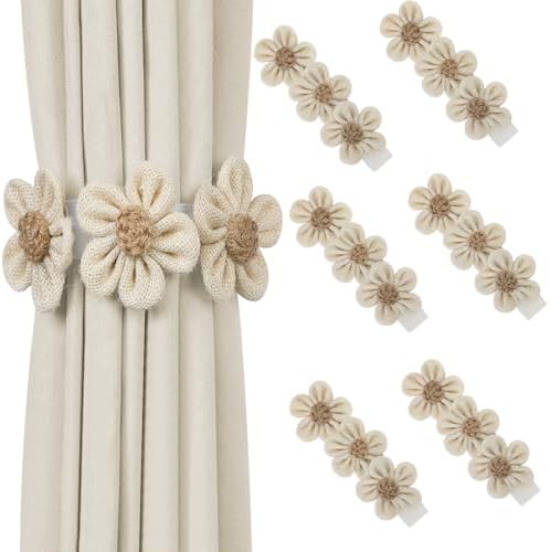 KLOGTSIND Flower Curtain Tiebacks, Decorative Curtain Holdbacks No Drill by KLOGTSINDDirect