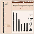 Room Divider Curtain Rod No Drilling, Adjustable 4-10ft 28-114in - Image 4