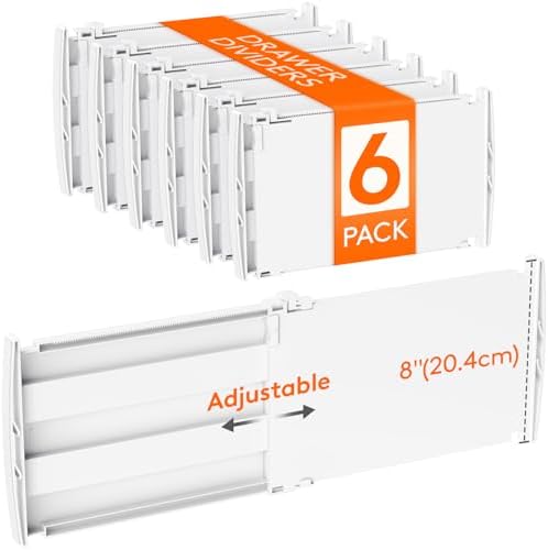 Lifewit 8" Tall Drawer Dividers, Adjustable Deep Drawer Organizer Clothes by Lifewit