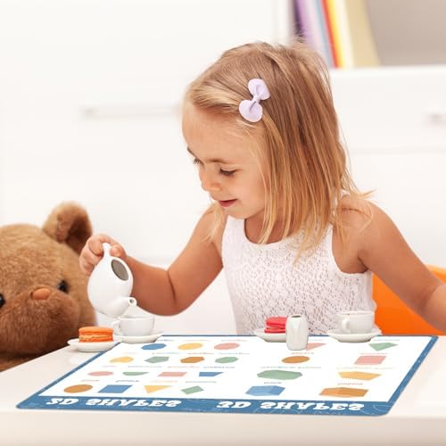 Educational Placemats Set of 6 Boho Kid Plastic Table Mat 17×13×0.04in - Image 4