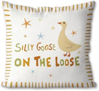 Cute Yellow Silly Goose Pillow Cover Toddler Bedroom Decor by Unknown