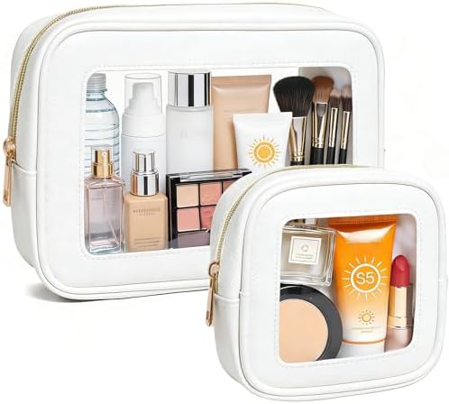 Clear Makeup Bag Set for Women, Waterproof Travel Clear Makeup Bag Small by FFpaw