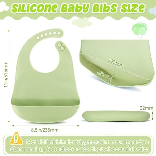 Tioncy 24 Pcs Silicone Bibs for Babies Toddlers Waterproof Adjustable Soft - Image 2