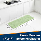 Chenille Bathroom Runner Rug 17"x47" Seafoam Green, Plush Bath Mat - Image 2