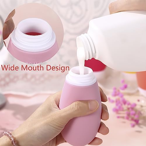 LIYUABU Leak Proof Silicone Travel Bottles, 4 Pack 2oz Liquid Squeezable - Image 3