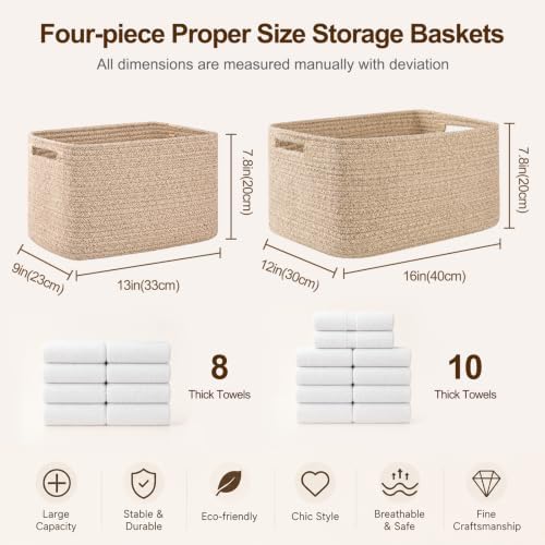 OIAHOMY 4 Pack Storage Baskets for Organizing 24L Cube Storage Bins Black - Image 5