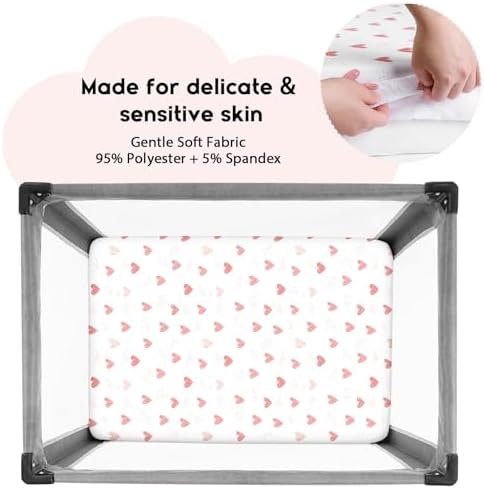 Yoofoss 2-Pack Pack and Play Sheets Fitted 38x26 - Image 2