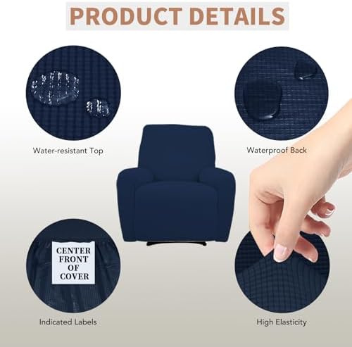 Easy-Going 100% Waterproof Recliner Chair Cover，1-Piece Recliner Slipcover - Image 3